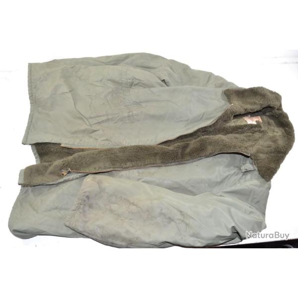 Blouson doubl� fourrure synth�tique Rhovyl Arm�e Fran�aise ann�es 1960 Guerre d'Alg�rie parachutiste