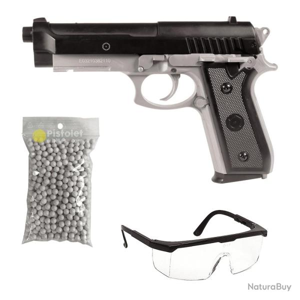 Pack PT92 HPA Dual Tone Black/Silver (Cybergun)