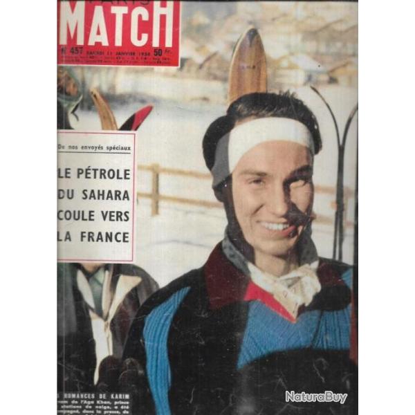 paris match 457 janvier 1958 le p�trole du sahara coule vers la france, ski karim, mahomet, alg�rie