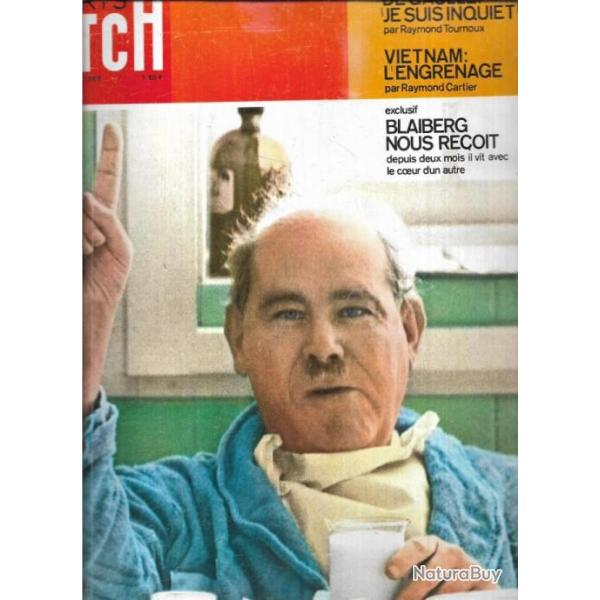 paris match 987 mars 1968 , de gaulle inquiet, blaiberg greff� du coeur, fabiola, vietnam l'engrenag