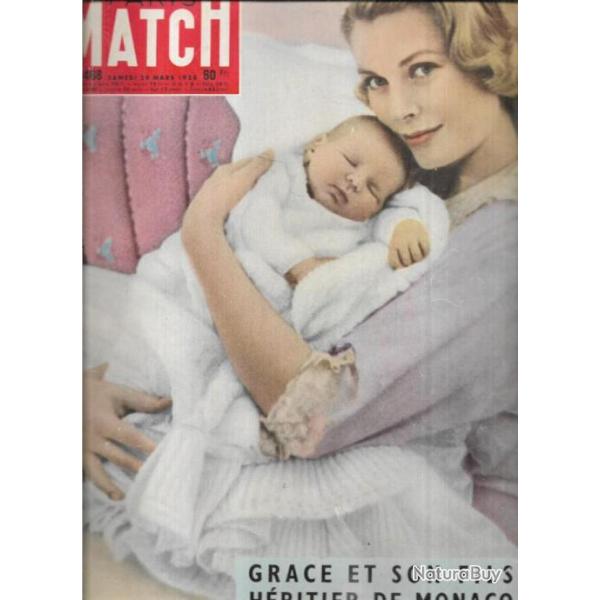 paris match 468 mars 1958 grace et son fils h�ritier de monaco, liz taylor, arsenal anti cancer,