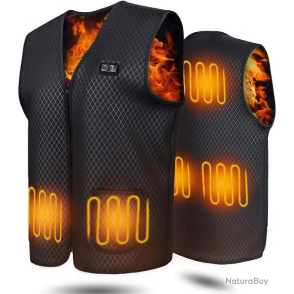 Gilet Chauffant Electrique Veste Chauffante V�tement Chauffant Chasse Peche + Batterie 10000 Mah