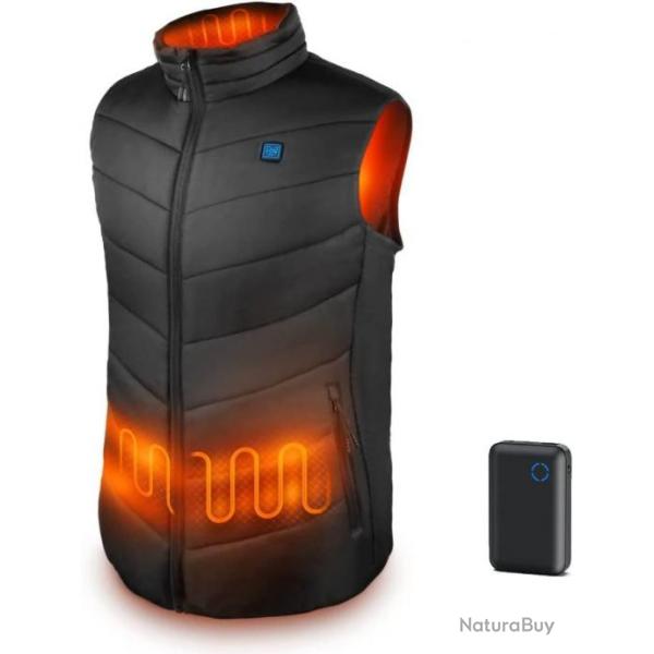 Gilet Chauffant Homme Veste Chauffante avec Batterie 10000mAh 3 Niveaux de Temp�rature