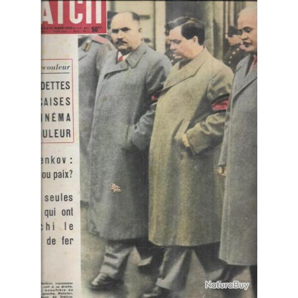 paris match 209 mars 1953 , pcf, mort de staline, malenkov, b�ria, cin�ma fran�ais , tati hulot,