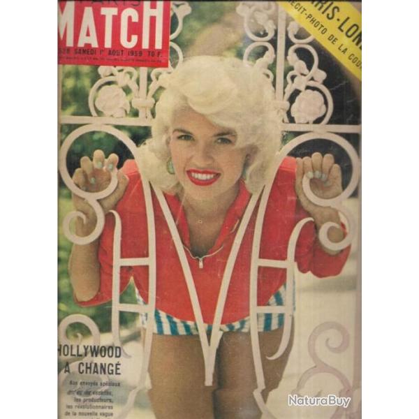 paris match 538 aout 58 jane mansfield, bob soth, tunique du christ, �l�phant jumbo, saint exup�ry