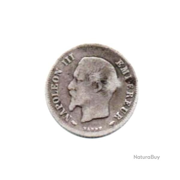 Pi�ce de Monnaie France 20 cent Napoleon II t�te nue argent 1854 A