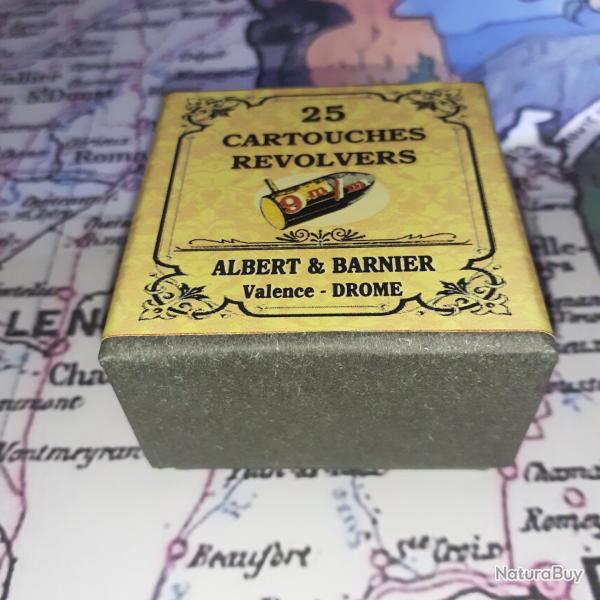 9 mm Broches (Albert & Barnier) : Reproduction boite munitions (vide) AB 8741597