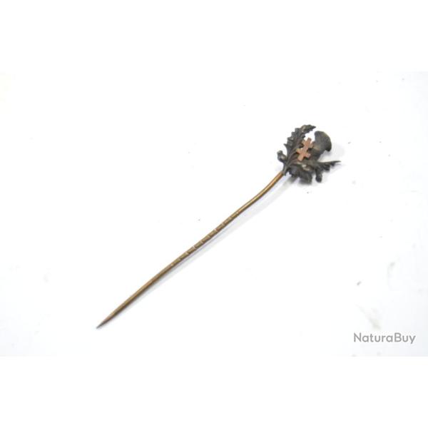 Ancienne broche �pingle � cravate chardon / croix de Lorraine. R�gion, R�sistance, association ?