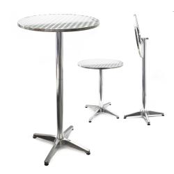 Table bistro haute bar aluminium r&eacute;glage hauteur pliable 74/114cm diam&egrave;tre 60 cm salon 16_0002489