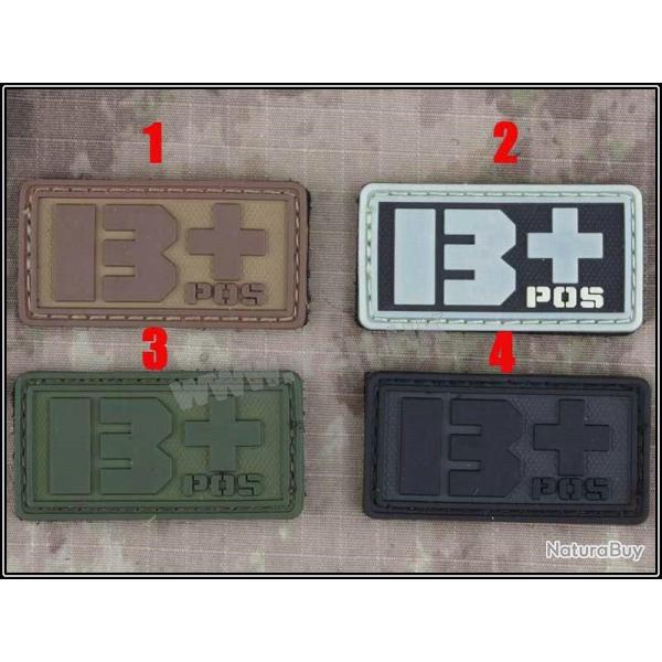 Patch 3D PVC Sanguin B+ Noir (Emerson)