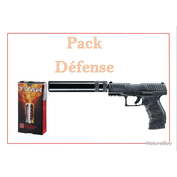 Pack Pistolet ALARME WALTHER PPQ M2 NAVY CAL. 9 MM PAK BRONZ� + 50 cart