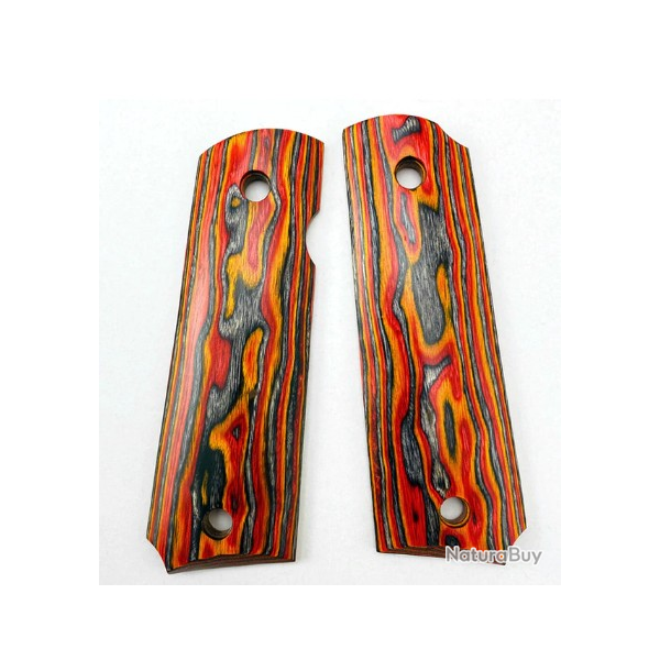PLAQUETTE G10 ASPECT BOIS ROUGE COLT 1911