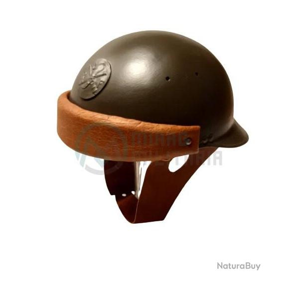 Casque M35 Arm�e Fran�aise Tankiste unit� blind�e REPRO R�plique Polyester et cuir MLE35