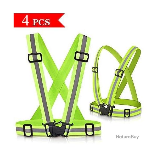TOP ENCHERE - Lot de 4 gilets r�fl�chissants - S�curit�, v�lo, etc. - Livraison gratuite et rapide