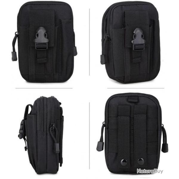 TOP ENCHERE - Pochette tactique noire 18 x 12 x 4 cm - LIVRAISON GRATUITE ET RAPIDE