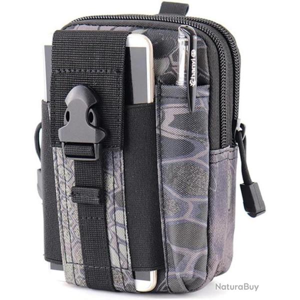 TOP ENCHERE - Pochette tactique noir python 18 x 12 x 4 cm - Sacoche - LIVRAISON GRATUITE ET RAPIDE