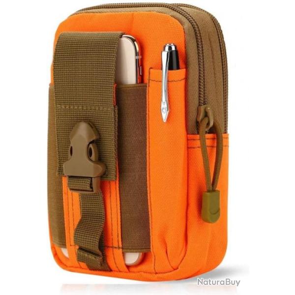 TOP ENCHERE - Pochette tactique orange 18 x 12 x 4 cm - Sacoche - LIVRAISON GRATUITE ET RAPIDE