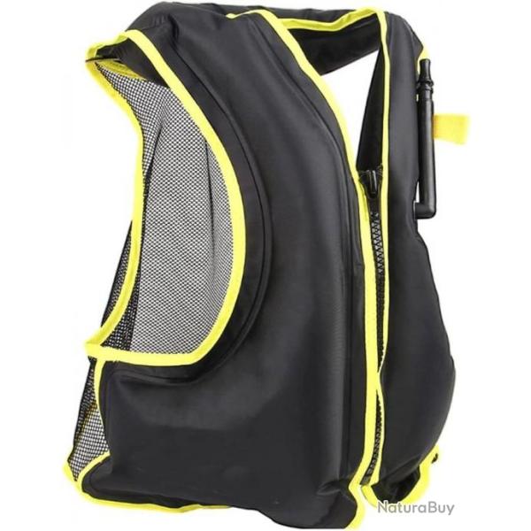 Gilet de sauvetage noir et fluo - Certifi� CE - LIVRAISON GRATUITE ET RAPIDE