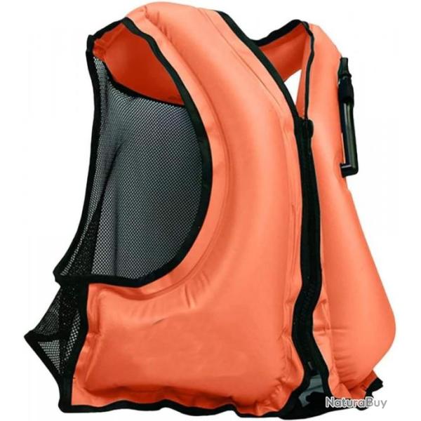 Gilet de sauvetage orange - Gonflable - Certifi� CE - LIVRAISON GRATUITE ET RAPIDE