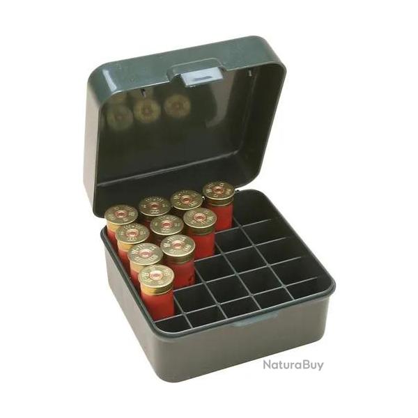Bo�te Pour 25 Cartouches De Chasse Calibre 12, 16 et 20 Verte