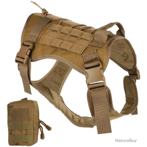 Harnais tactique TAN pour chien + Mini sacoche - Livraison rapide