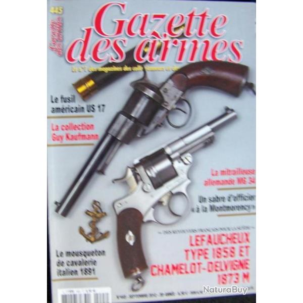 5" LA GAZETTE DES ARMES " N 445 DE SPTEMBRE 2012 - TRES BON ETAT