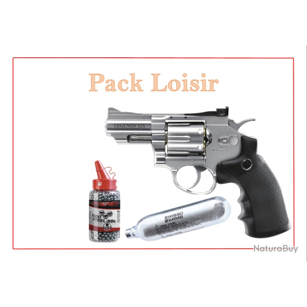 Pack Revolver CO2 S25 LEGENDS + billes acier + capsule CO2