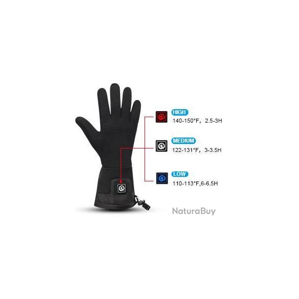 Sous gants chauffants fin Raynaud. Savior Noir