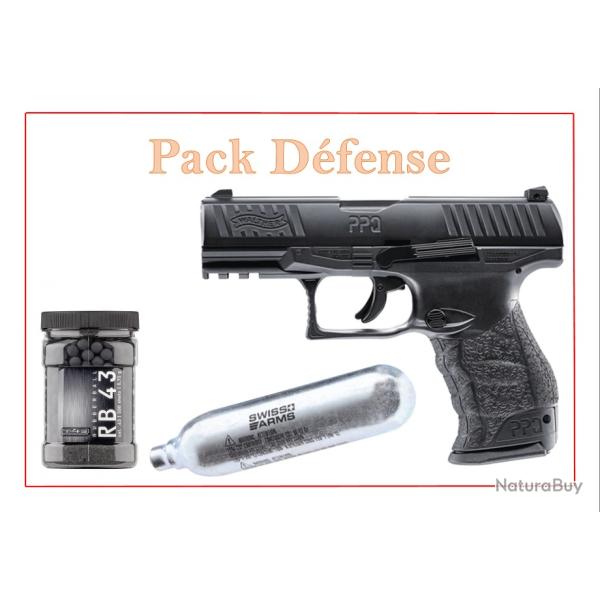 Pack Pistolet PPQ M2 T4E - WALTHER Bronz� + 5 capsules CO2 + 500 bille de caoutchouc