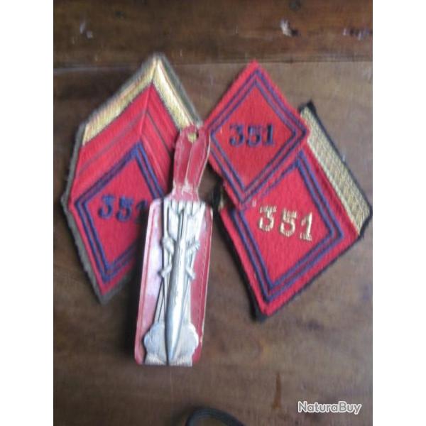 insigne drago  351� Groupe d?Artillerie + losange tissu