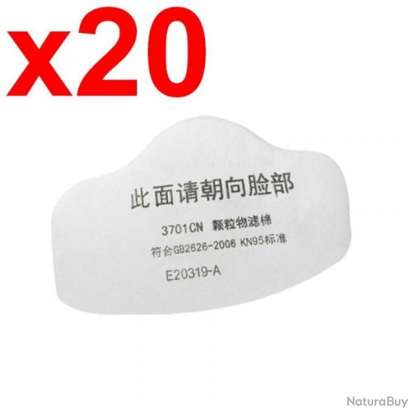 Lot de 20 Filtres pour Masque FFP2 Rutilisable