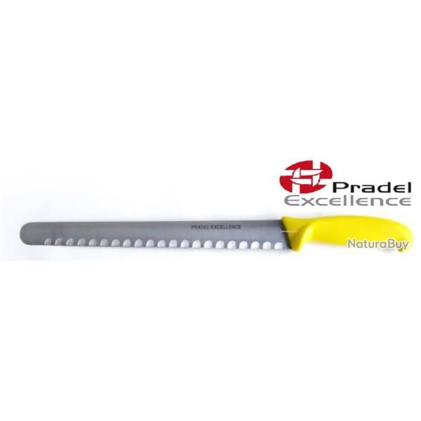PRADEL - COUTEAU JAMBON ALV�OLE 28 CM MANCHE JAUNE SOUS BLISTER