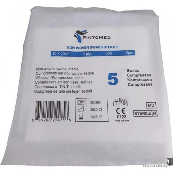 Lot de 40 Compresses St�riles Non Tiss�es 10 x 10 cm, Haute Capacit� d'Absorption