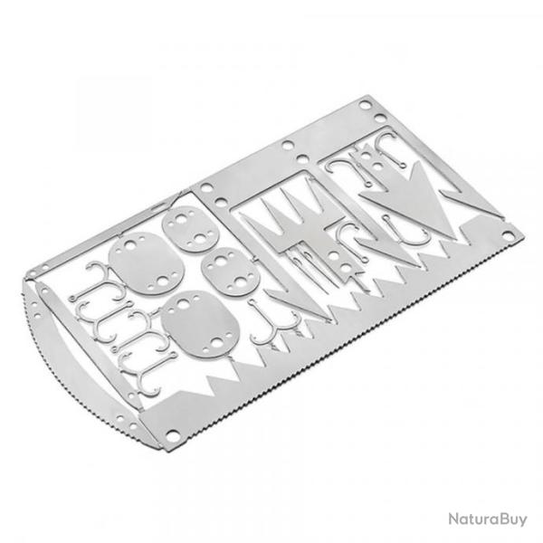 Carte Multifonction Chasse P�che (Hame�ons, Fourchettes, Pi�ges, Harpons, Aiguilles, Scie Arqu�e...)