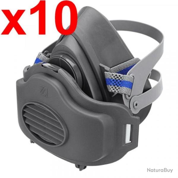 [D�STOCKAGE] Lot de 10 Masques FFP2 R�utilisables - Filtres inclus - Ultral�gers, Sangles R�glables