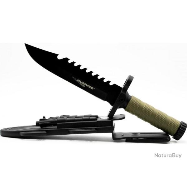 Couteau De Survie Humvee Next Gen Survival Lame Acier Inox Etui Boussole Allume Feu HMVKFXB02