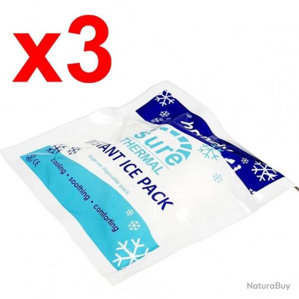 Lot de 3 Blocs de Glace � Refroidissement Instantan� - 20 Minutes de Froid - D�clench� en 3 Secondes