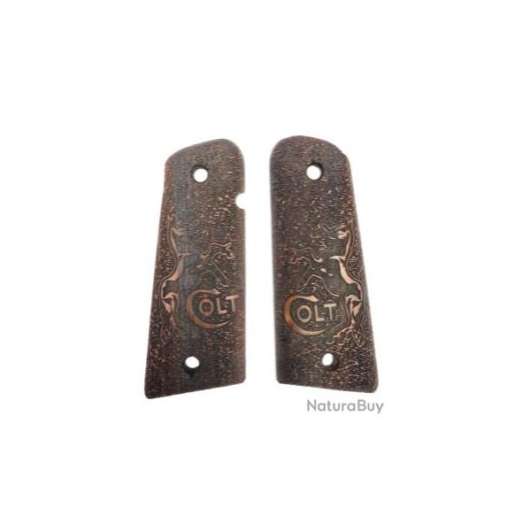 Poign�e en bois personnalis�e avec Logo Colt 1911, d�coup�e au Laser+ Visserie