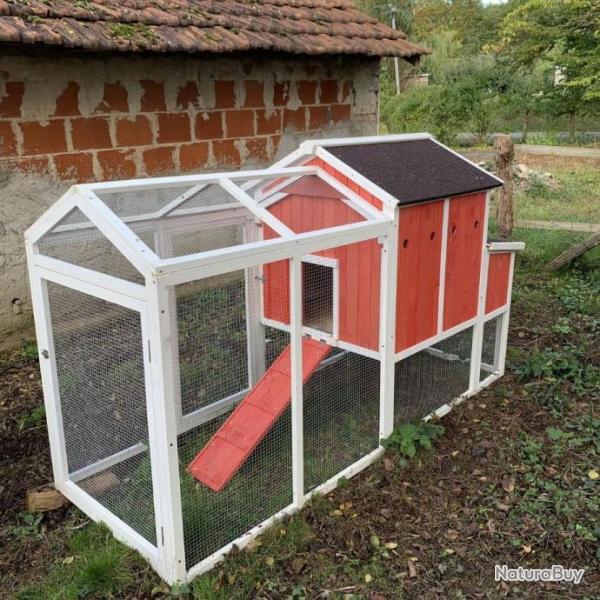 Poulailler XXL abri poules poulailler en bois enclos poules parc poule basse cour clapier rongeur