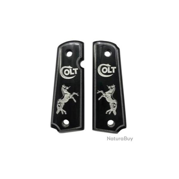 Colt 1911 - mod�le cheval, poign�es en perles noires + visserie