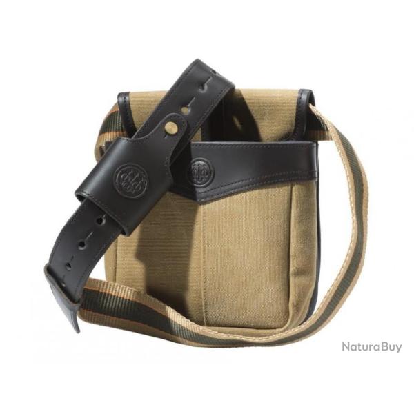Sac Pour Cartouches De Chasse Terrain Beige Sacoche Bandoulire Empicement Cuir BERETTA