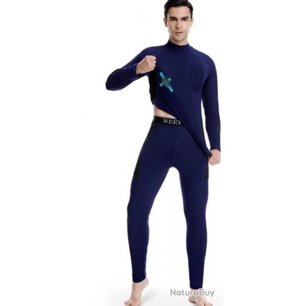 TOP ENCHERE - Sous-v�tements chauffants bleu s�chage rapide - Chasse, etc. - Livraison rapide