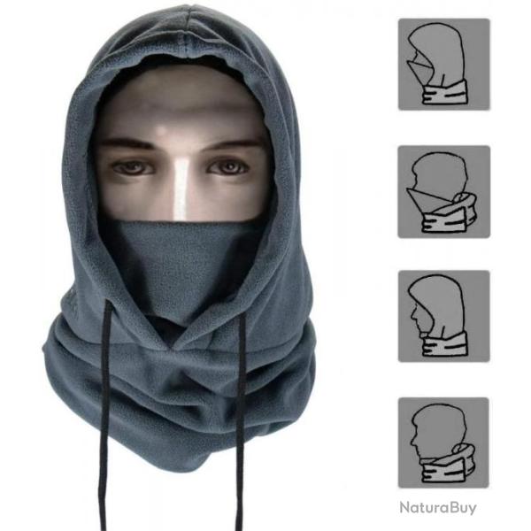 Cagoule chaude polaire gris - Rembourr�e - LIVRAISON GRATUITE ET RAPIDE