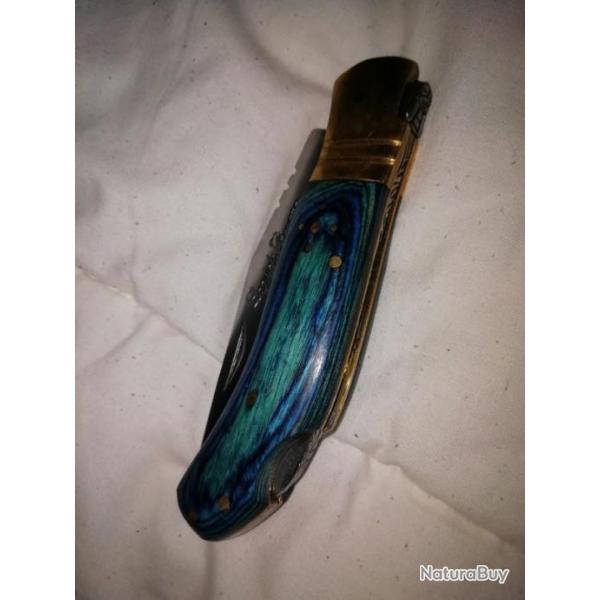 Laguiole Bougna 21cm total, lame acier inox 9,5 cm, manche en bois