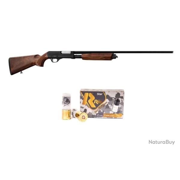 Pack Fusil  pompe Yildiz S71 Wood calibre 12/76 - Livraison Offerte