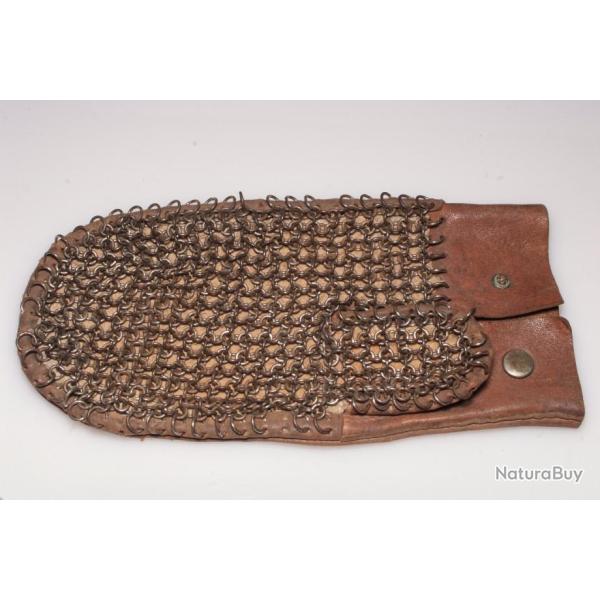 V�ritable Gant main gauche de mitrailleur Japonais cuir et acier