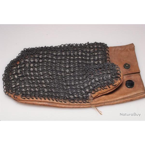 V�ritable Gant main gauche de mitrailleur Japonais cuir - acier