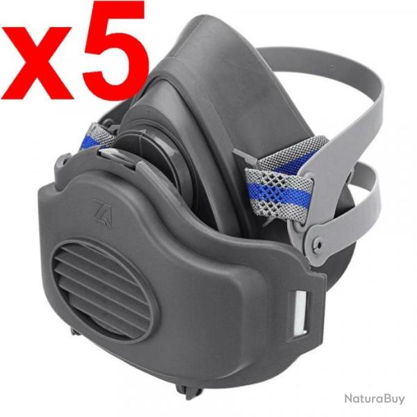 [DSTOCKAGE] Lot de 5 Masques FFP2 Rutilisables - Filtres inclus - Ultralgers, Sangles Rglables
