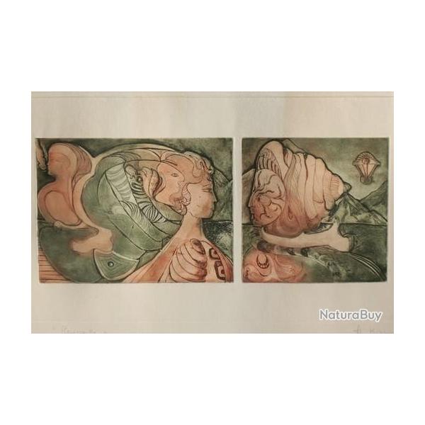 Lithographie originale Rencontre A. KISSLING 8/30