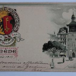 CPA gaufrée Suisse Genève Tour de l'île